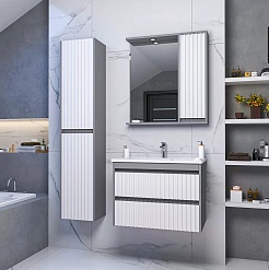 Brevita Шкаф пенал Balaton 35 L белый/серый – фотография-2